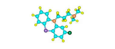 Klorpromazin moleküler yapısı üzerinde beyaz izole