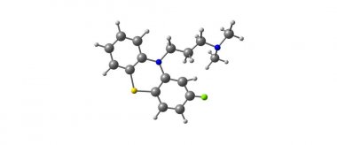 Klorpromazin moleküler yapısı üzerinde beyaz izole
