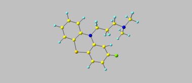 Gri izole klorpromazin moleküler yapısı