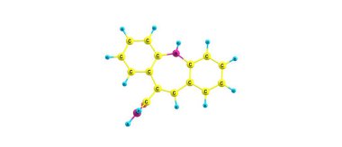 Karbamazepin moleküler yapısı üzerinde beyaz izole