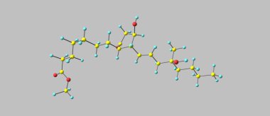 Gri izole Misoprostol moleküler yapısı