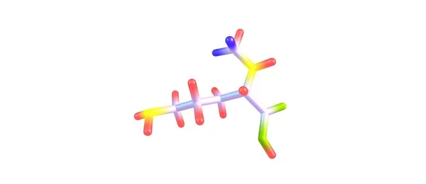 白で隔離エフロルニチン分子構造 — ストック写真