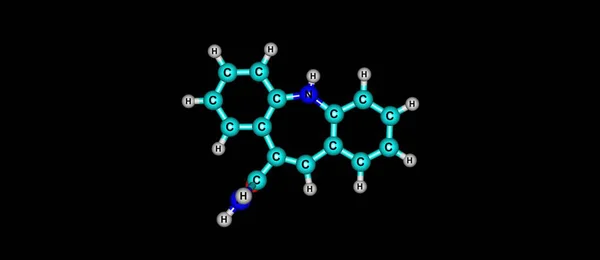 黒の免震カルバマゼピン分子構造物 — ストック写真