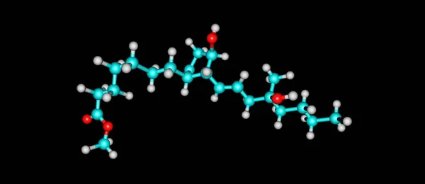 Misoprostol molekulare Struktur isoliert auf schwarz — Stockfoto