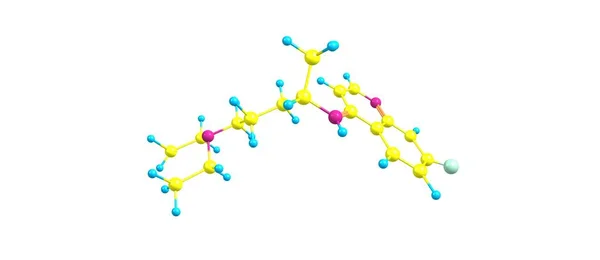 Молекулярная структура хлорохина изолирована на белом — стоковое фото
