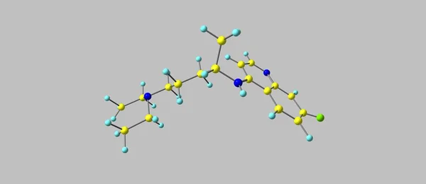 Chloroquine molecular structure isolated on grey — Stock Photo, Image