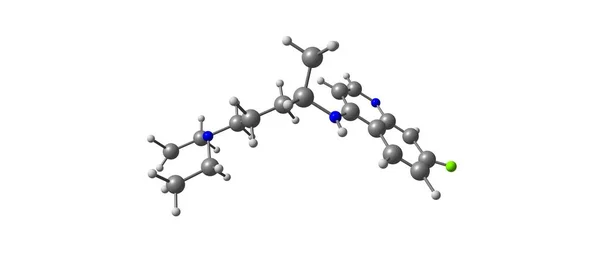 Structure moléculaire de la chloroquine isolée sur blanc — Photo