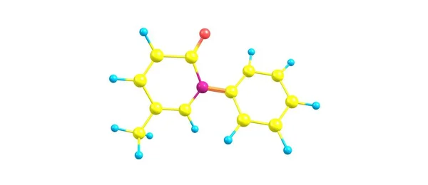 Estructura molecular de pirfenidona aislada en blanco —  Fotos de Stock