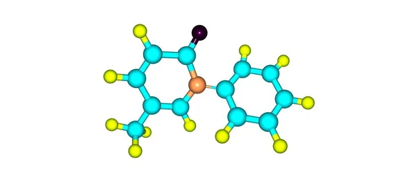 吡非尼酮分子结构上白色孤立 — 图库照片