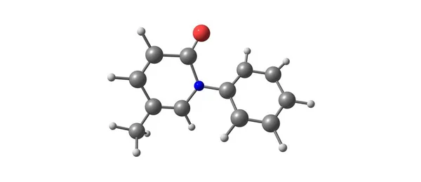 Estructura molecular de pirfenidona aislada en blanco —  Fotos de Stock