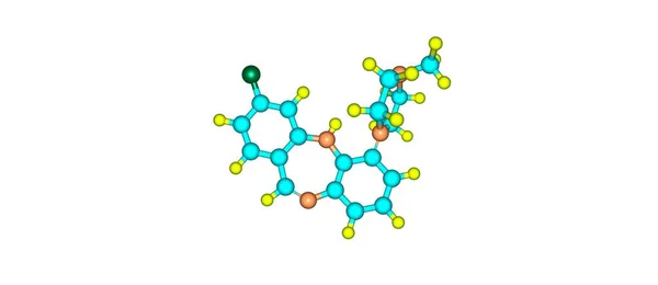 Clozapine structure moléculaire isolée sur blanc — Photo