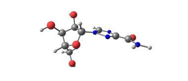Ribavirin moleküler yapısı üzerinde beyaz izole
