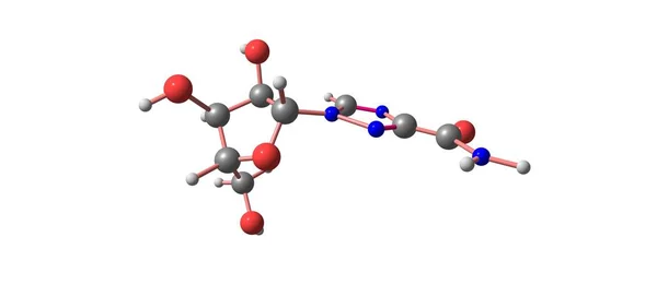 Structure moléculaire de la ribavirine isolée sur blanc — Photo