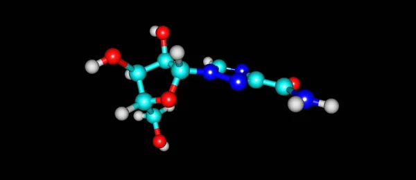 Structure moléculaire de la ribavirine isolée sur du noir — Photo
