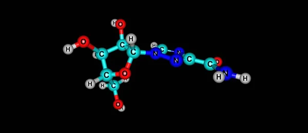 Молекулярная структура рибавирина изолирована на черном — стоковое фото