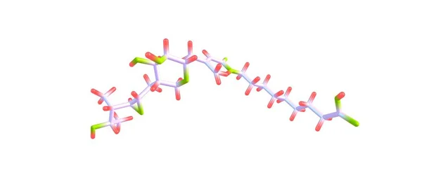 Μουπιροκίνη μοριακή δομή που απομονώνονται σε λευκό — Φωτογραφία Αρχείου