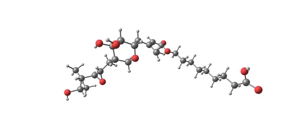 Moleculaire structuur mupirocine geïsoleerd op wit — Stockfoto