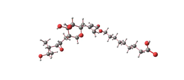 Estructura molecular de mupirocina aislada en blanco —  Fotos de Stock