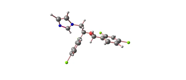 Structure moléculaire du miconazole isolée sur blanc — Photo