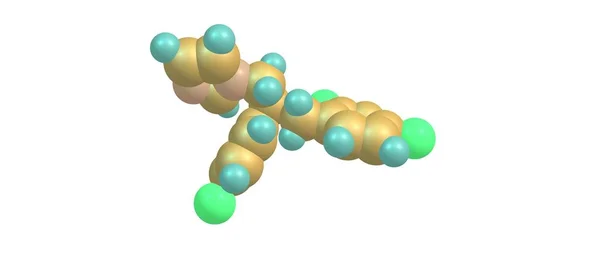 Moleculaire structuur miconazol geïsoleerd op wit — Stockfoto