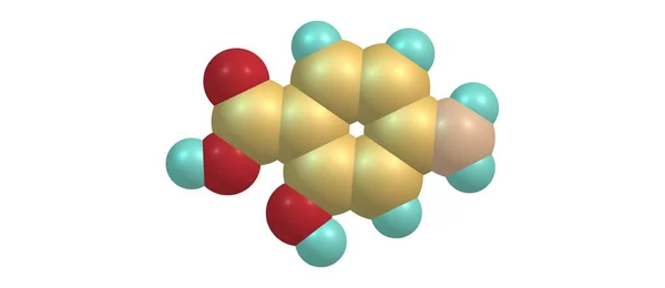 Struttura molecolare dell'acido 4-amminosalicilico isolata su bianco — Foto Stock