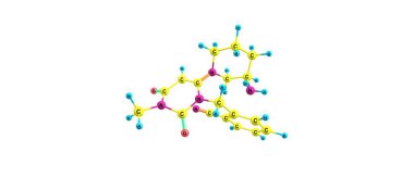 Alogliptin moleküler yapısı üzerinde beyaz izole