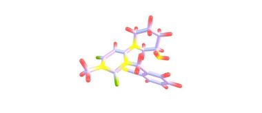 Alogliptin moleküler yapısı üzerinde beyaz izole