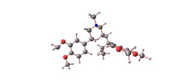 Verapamil moleküler yapısı üzerinde beyaz izole