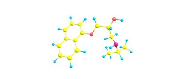 Propranolol moleküler yapısı üzerinde beyaz izole