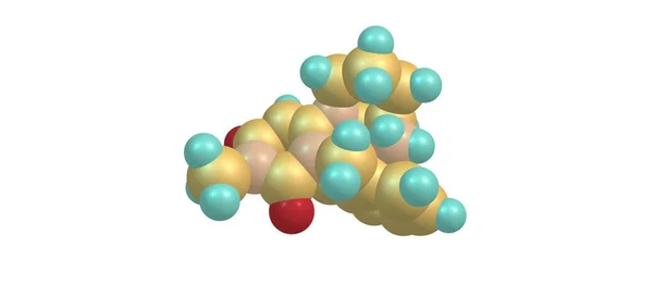 Moleculaire structuur Alogliptin geïsoleerd op wit — Stockfoto