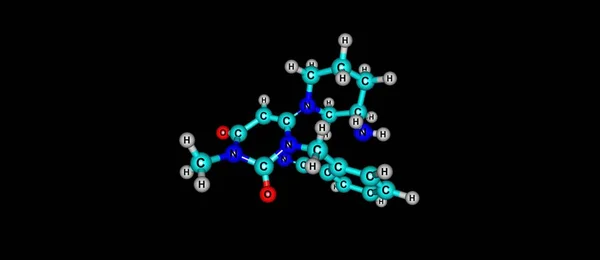 黒の免震 Alogliptin 分子構造物 — ストック写真