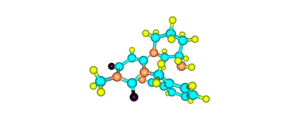 Alogliptin molekylstruktur isolerad på vit — Stockfoto