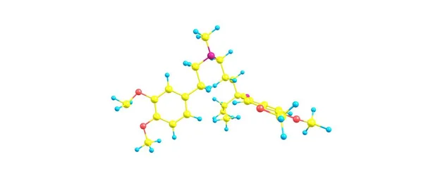 Verapamil molekulare Struktur isoliert auf weiß — Stockfoto