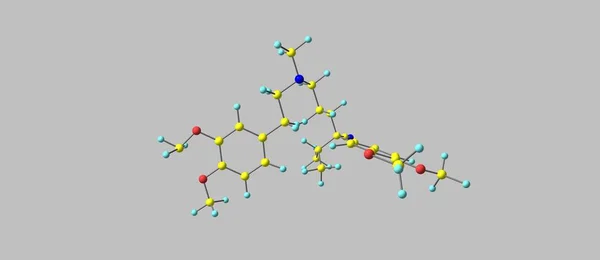 Estrutura molecular de Verapamil isolada em cinzento — Fotografia de Stock