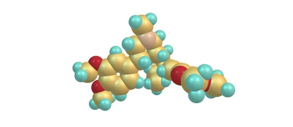 Verapamil moleküler yapısı üzerinde beyaz izole — Stok fotoğraf
