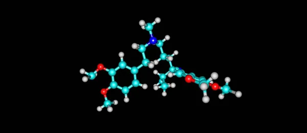 Verapamil struttura molecolare isolata su nero — Foto Stock