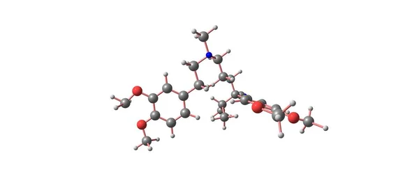 Structura moleculară Verapamil izolată pe alb — Fotografie, imagine de stoc