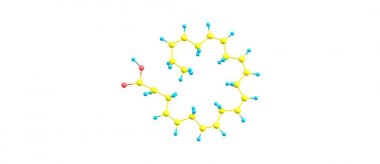 Beyaz izole dokosaheksaenoik asit moleküler yapısı