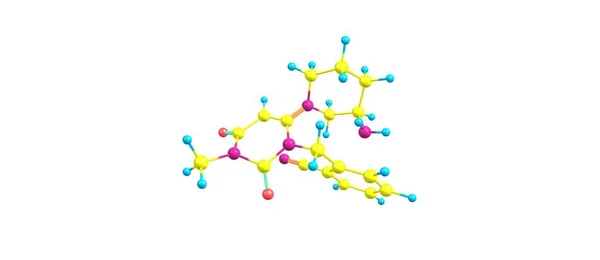 Estrutura molecular da alogliptina isolada no branco — Fotografia de Stock