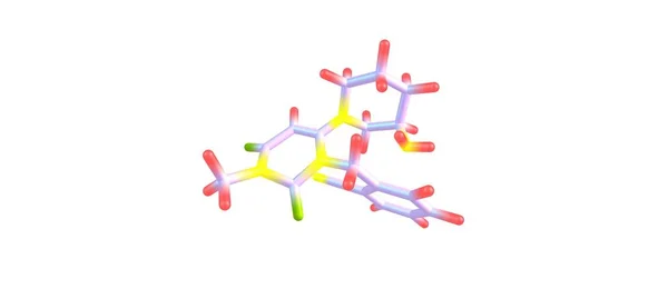 Молекулярная структура алоглиптина изолирована на белом — стоковое фото