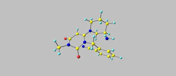 Estrutura molecular da alogliptina isolada no cinzento — Fotografia de Stock