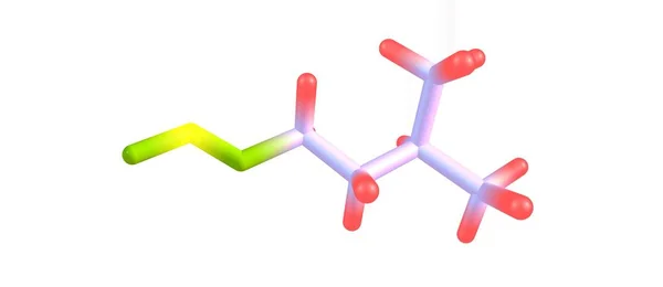 Estrutura molecular de nitrito de isoamilo isolada sobre branco — Fotografia de Stock