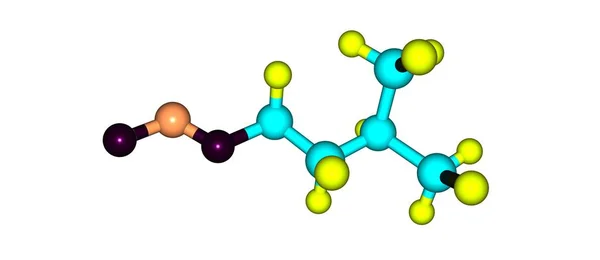 异戊酯亚硝酸盐分子结构上白色孤立 — 图库照片