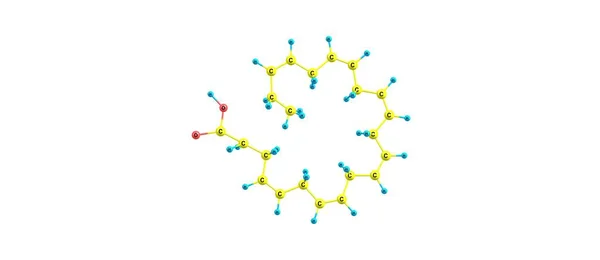 Struttura molecolare dell'acido docosaesaenoico isolata su bianco — Foto Stock