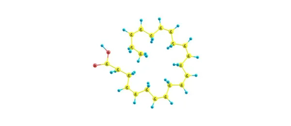 Docosahexaenoic acid molecular structure isolated on white — Stock Photo, Image