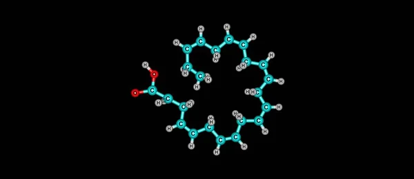 Structure moléculaire de l'acide docosahexaénoïque isolée sur blanc — Photo