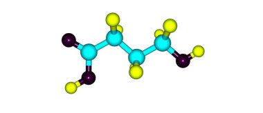 Hidroksibütrik asit moleküler yapısı üzerinde beyaz izole