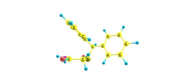 Modafinil moleküler yapısı üzerinde beyaz izole