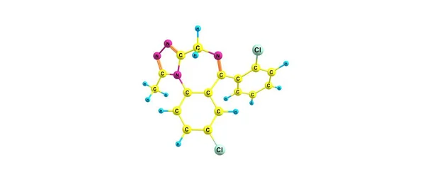 羟基丁酸酸分子结构上白色孤立 — 图库照片