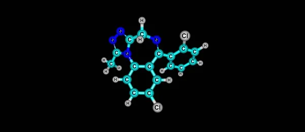 Hydroxybutyric acid molecular structure isolated on black — Stock Photo, Image